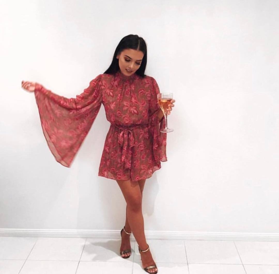 Zimmermann Karmic Flare Sleeve Playsuit Pink Paisley Chintz Size 0 / AU 8 for rent on The Volte - main image