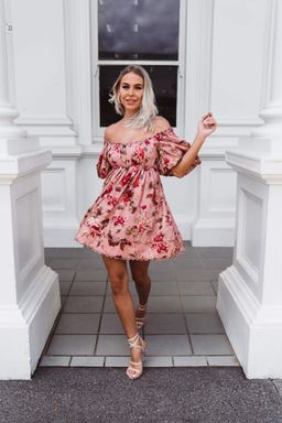 Zimmermann Cassia Scallop Mini Dress in Floral Musk Size 0 / AU 8 for rent on The Volte - image 1