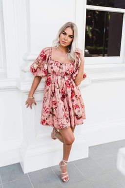 Zimmermann Cassia Scallop Mini Dress in Floral Musk Size 0 / AU 8 for rent on The Volte - image 7