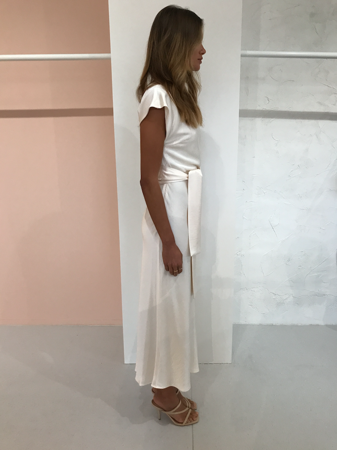 Bec & Bridge | Piper Asym Midi Dress in Ivory | Size 14 for rent on The Volte - main image