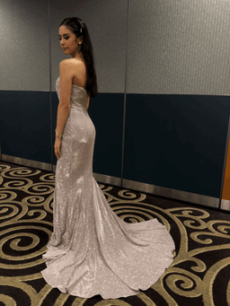 Jadore Celeste Gown Silver Size 4 for rent on The Volte - image 4