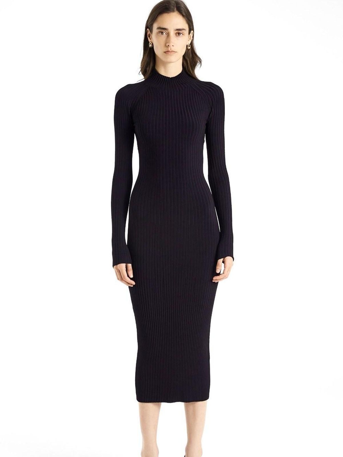 Dion Lee Rib Twist Dress Black Size 8 for rent on The Volte - main image