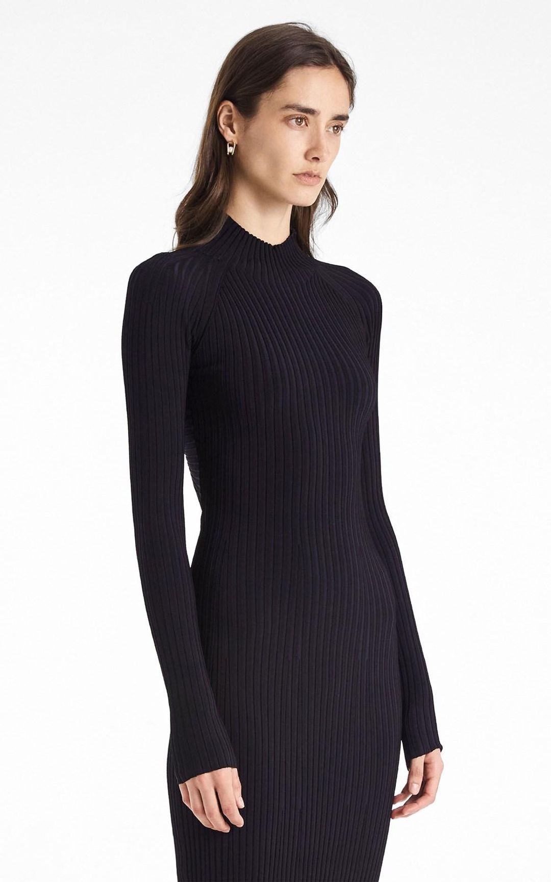 Dion Lee Rib Twist Dress Black Size 8 for rent on The Volte - main image