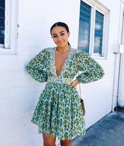 Zimmermann Golden Plisse Mini Dress Lemonade Acid Floral Size 6 for rent on The Volte - image 4