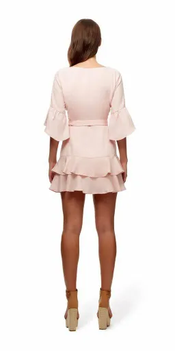 Kookai Shoreline Frill Wrap Dress Pink Size 12 for rent on The Volte - image 2
