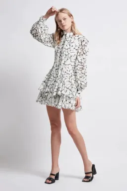  Aje Rebellion Lace Mini Dress Print Size 8 for rent on The Volte - image 1