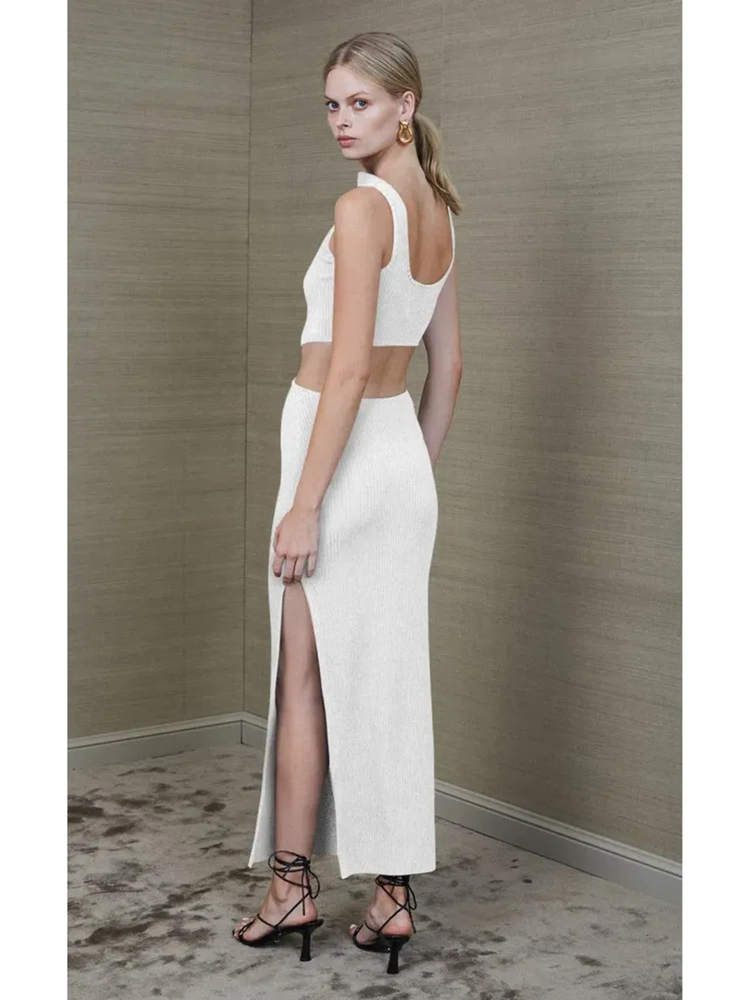 Bec & Bridge Reba Midi Dress in Ivory Size 6  for rent on The Volte - main image