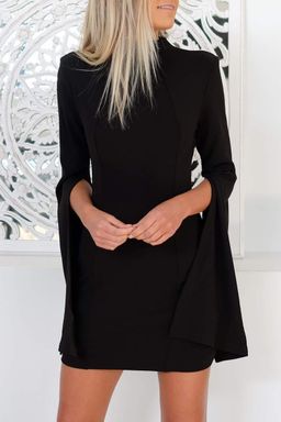 MOSSMAN - Sense Of Mystery Dress Black for rent on The Volte - image 3