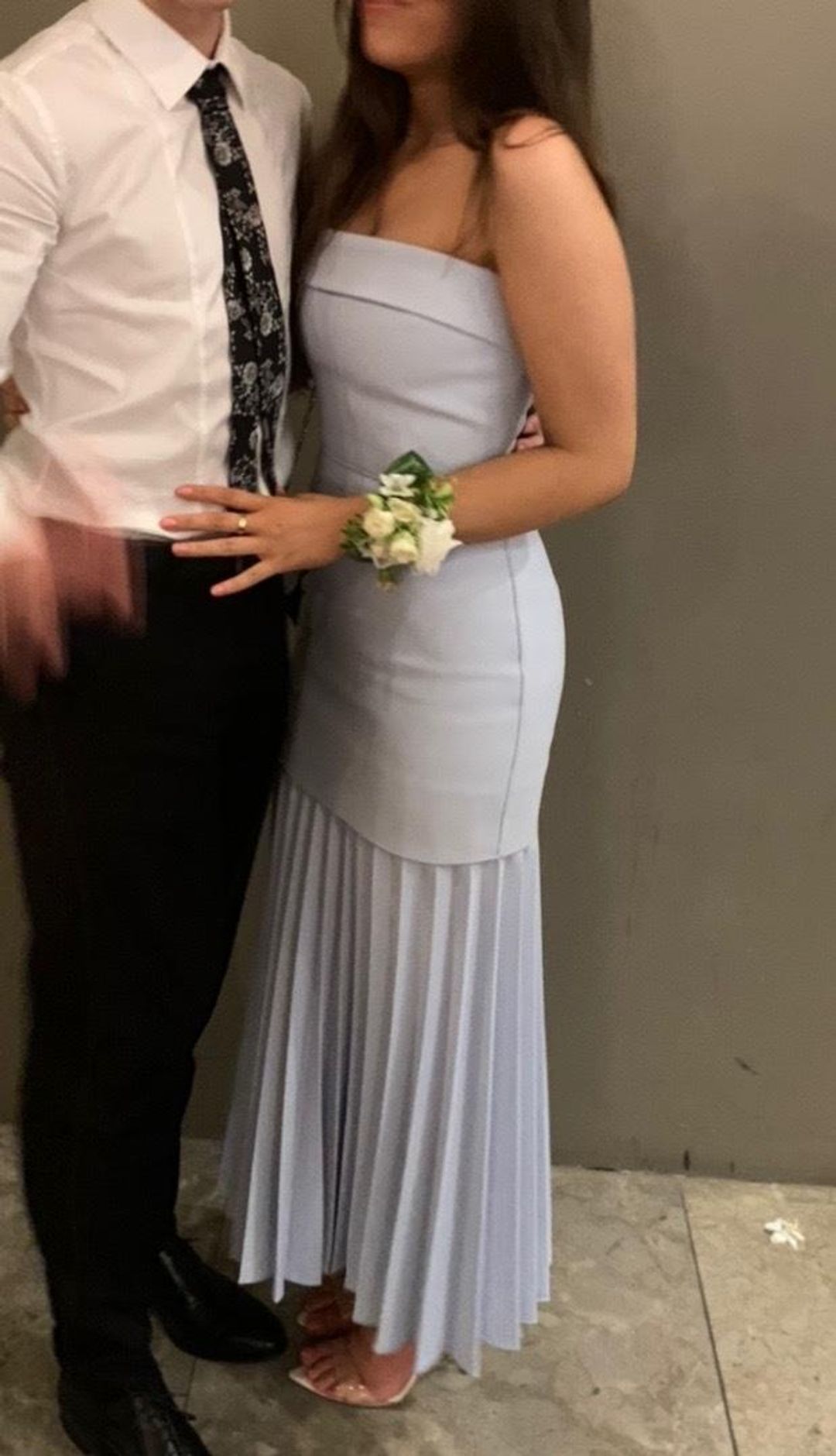 LINEAR CREPE PLEAT STRAPLESS DRESS for rent on The Volte - main image