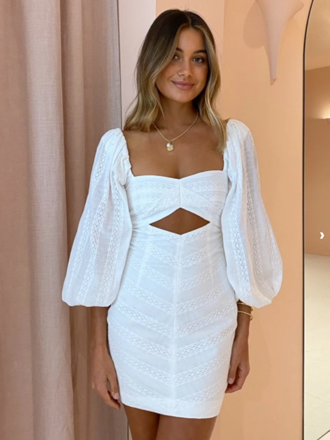 Bec & Bridge Romantique Mini Dress Ivory Size 10 for rent on The Volte - main image