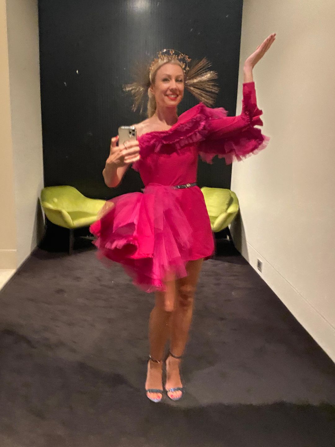 Steph Audino Couture Perth designer fuchsia pink cocktail dress school ball gown size 8-10 for rent on The Volte - main image