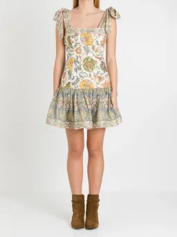Zimmermann Edie Tie Mini Dress Floral Print Size 8 for rent on The Volte - image 1