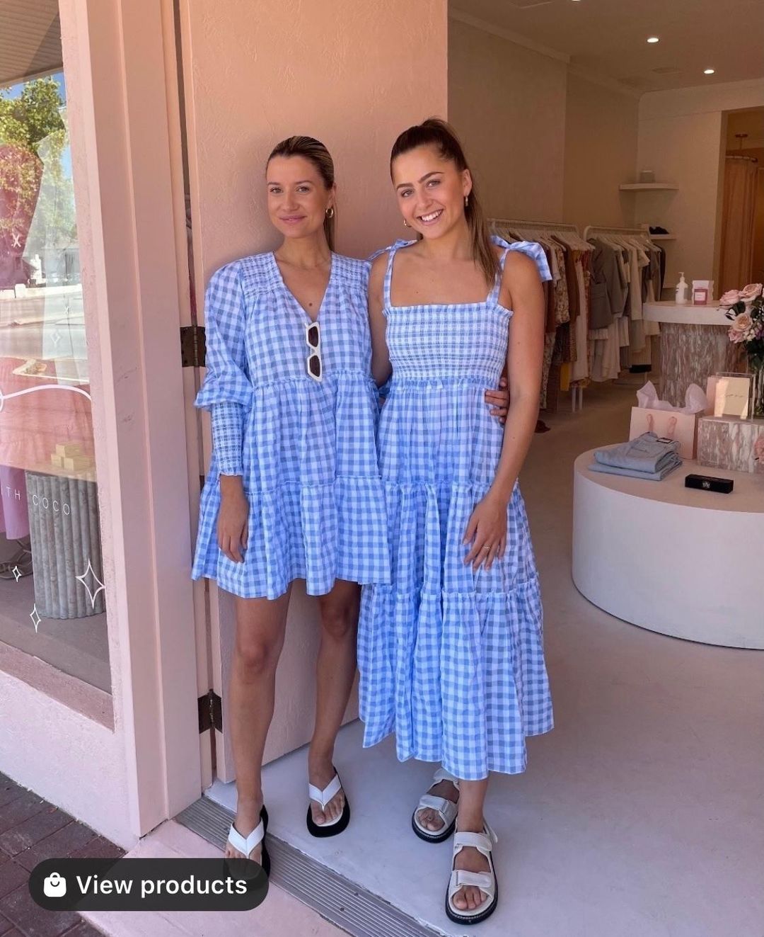 Steele Lyla dress in sky blue check  for rent on The Volte - main image