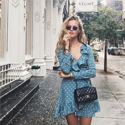 Realisation Par Dusty Blue Polka Dot Dress for rent on The Volte - image 1