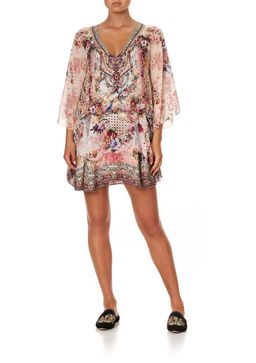 Camilla Layered Frill Short Dress Summoned By a Rose Print Size 12 for rent on The Volte - image 1