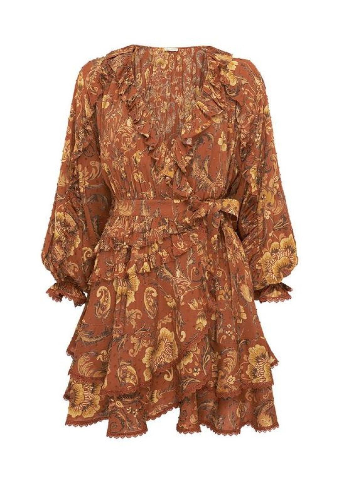 Spell  Aurora Long Sleeve Playdress Burnt Ember Print Size 14 for rent on The Volte - main image