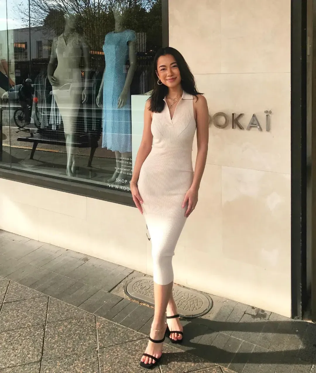 Kookai Lola Panel Dress Tapioca Cream Size 2 for rent on The Volte - main image