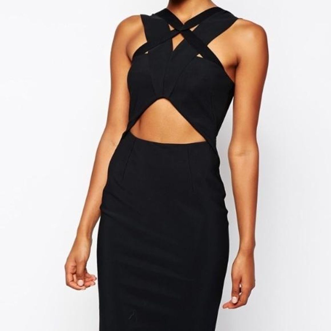 Shakuhachi Strappy Odyssey Dress in Black Size 6 for rent on The Volte - main image