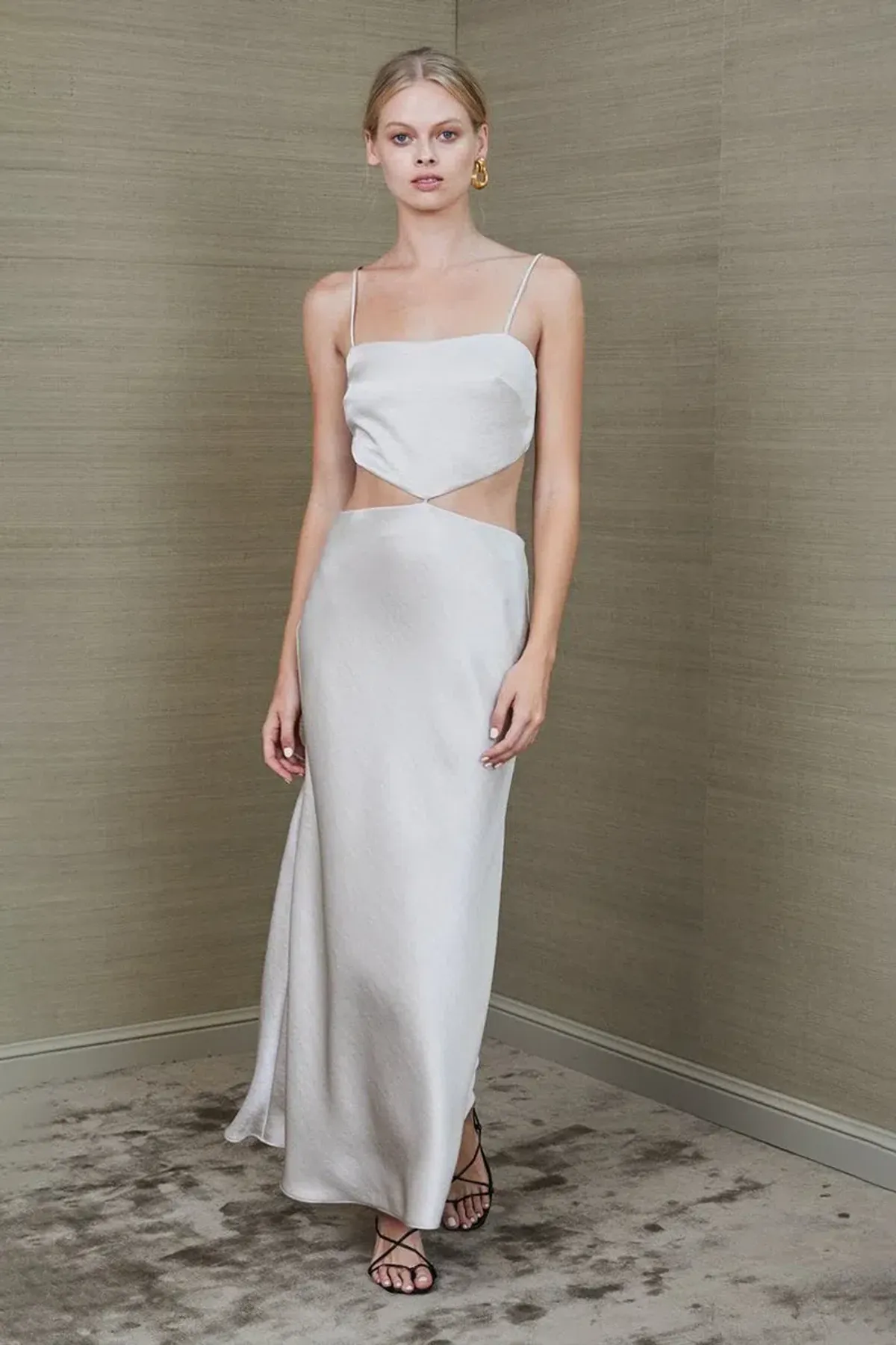 Bec and Bridge Alegra Midi Dress Silver Size 10 for rent on The Volte - main image