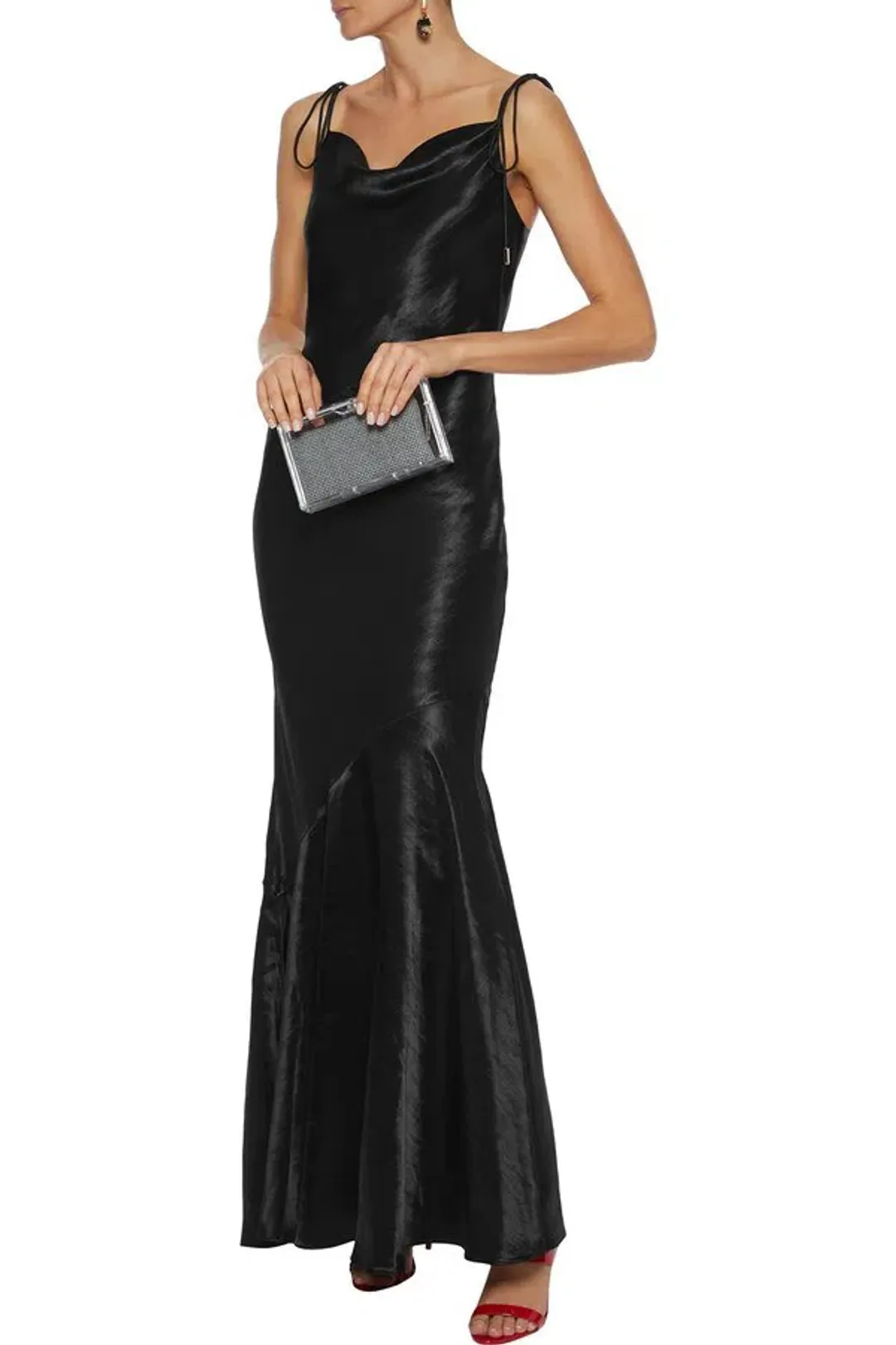 REBECCA VALLANCE Black Gown Size 10 for rent on The Volte - main image