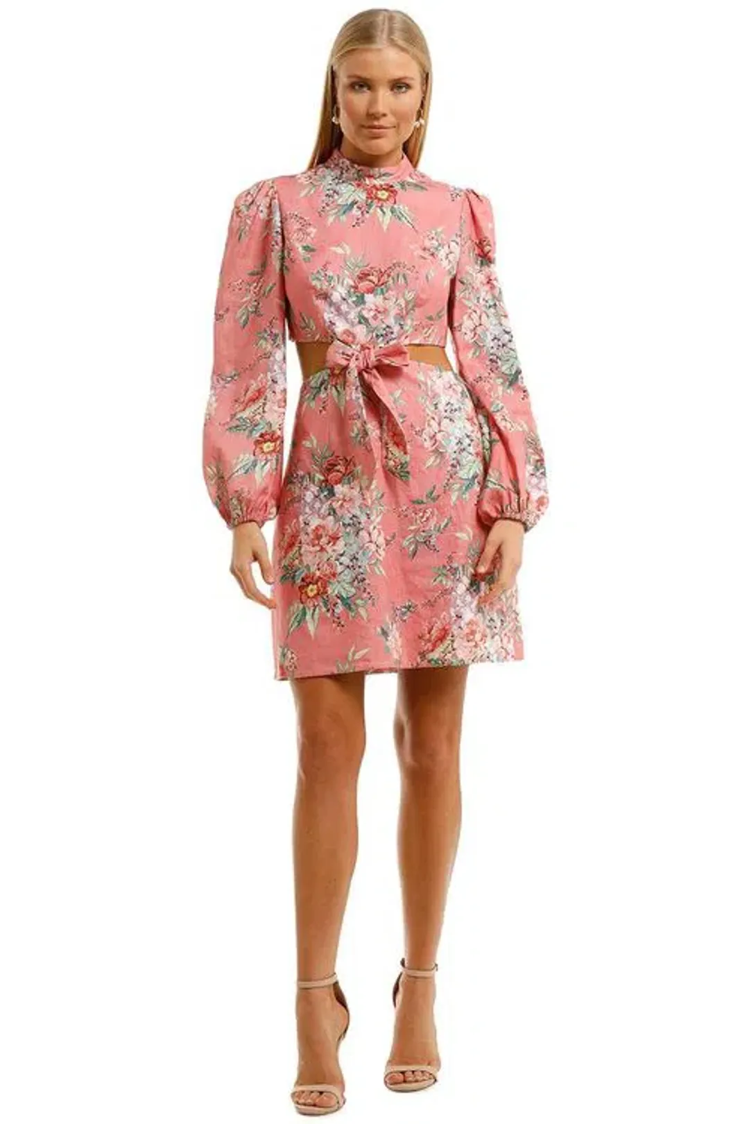 Zimmermann The Bellitude Bow Front Dress in Watermelon Size 6 for rent on The Volte - main image