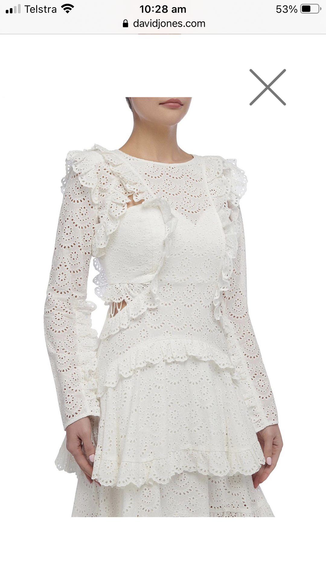 Thurley Ebony Dress - white - size 14 for rent on The Volte - main image