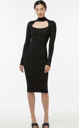 Manning Cartel Virtual Dimensions Knit Midi Dress in Black size S for rent on The Volte - image 3