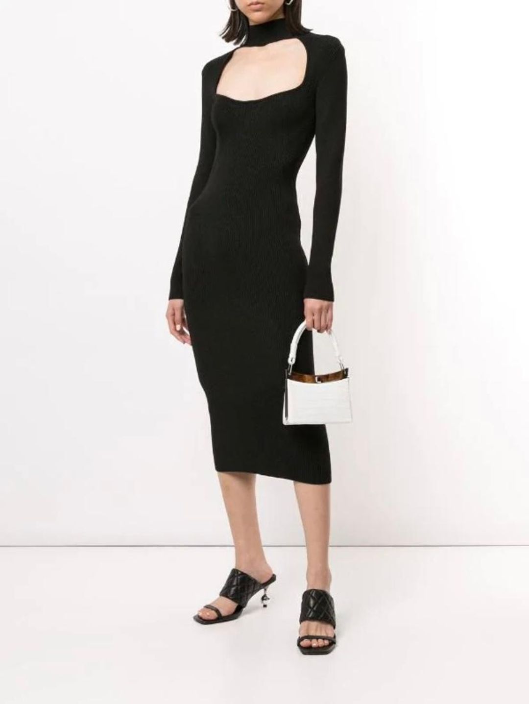 Manning Cartel Virtual Dimensions Knit Midi Dress in Black size S for rent on The Volte - main image