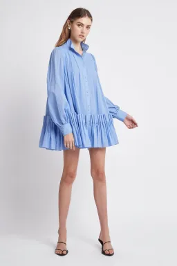 Aje Pavillon Pleat Mini Dress Cornflower Blue Size 8 for rent on The Volte - image 1