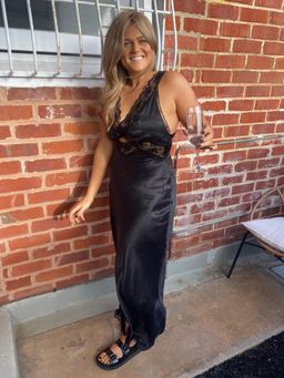 Sir The Label Aries Cut Out Dress Midi Black Size 3 | AU 12 for rent on The Volte - image 3