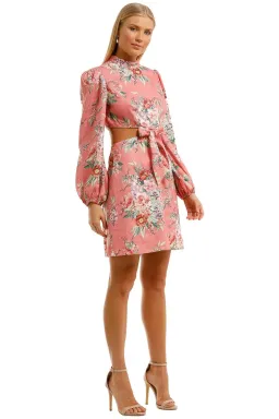 Zimmermann Bellitude Bow Front Mini Dress Baby Pink Floral Size 0 / AU 8 for rent on The Volte - image 2