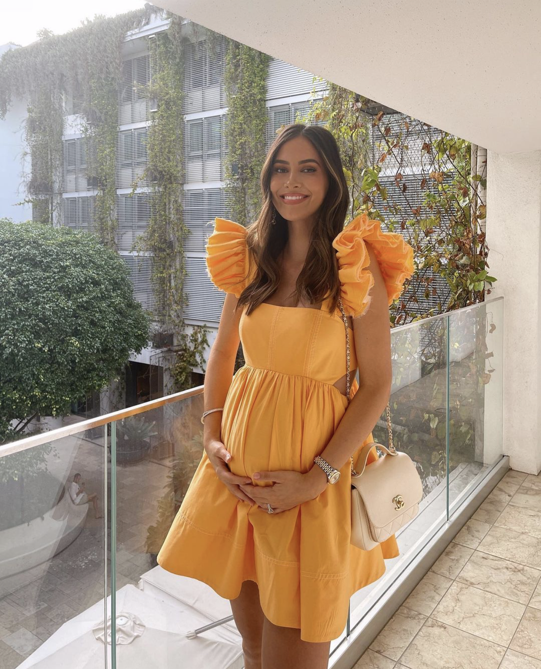 Aje Midsummer Mini Dress in Mango Size 8 for rent on The Volte - main image