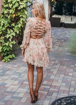 Zimmermann Prima Floating Cut Out Mini Dress Peach Floral Size 8 for rent on The Volte - image 4