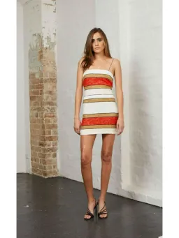 Bec & Bridge Goldie Mini Dress Red Stripe Size AU 6 for rent on The Volte - image 1