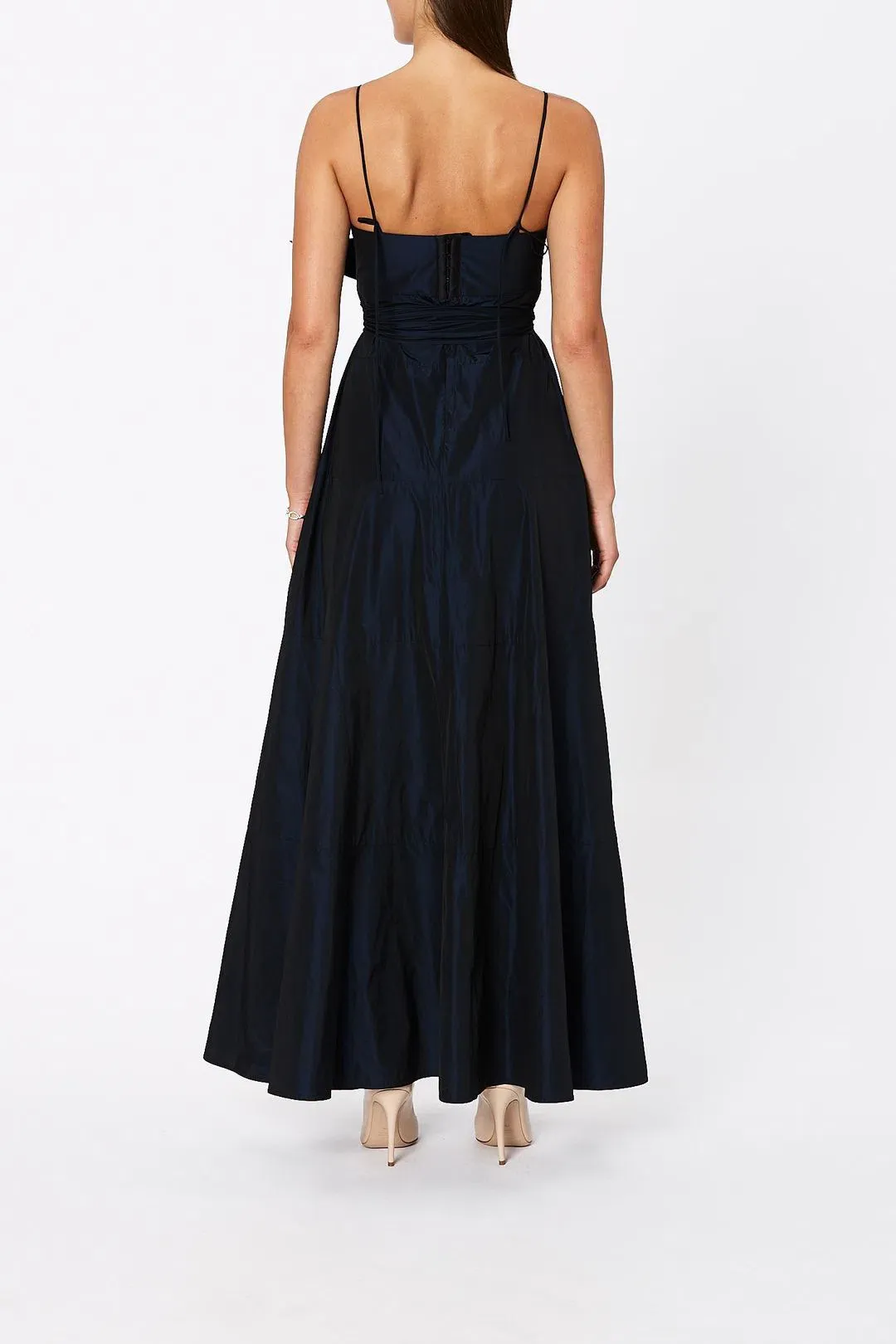 Scanlan Theodore Taffeta Maxi Dress Navy Size 8  for rent on The Volte - main image