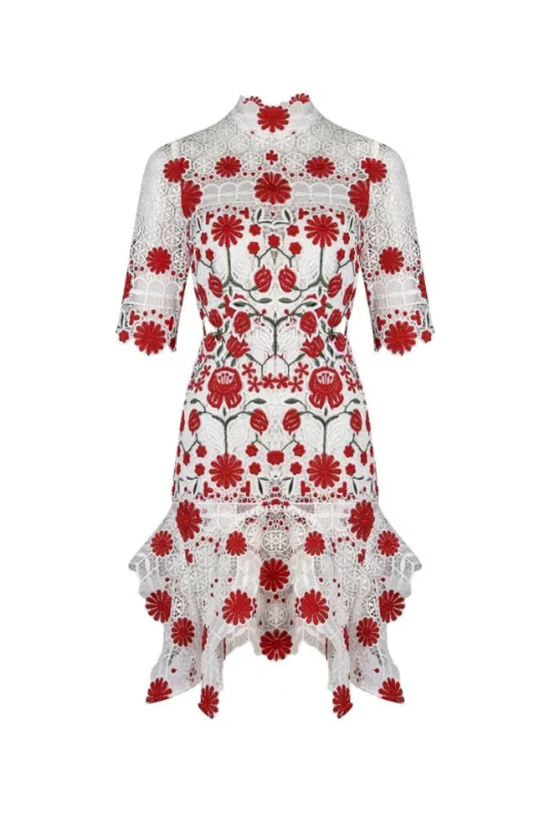 Thurley English Rose Dress Red Floral Size AU 6 for rent on The Volte - main image