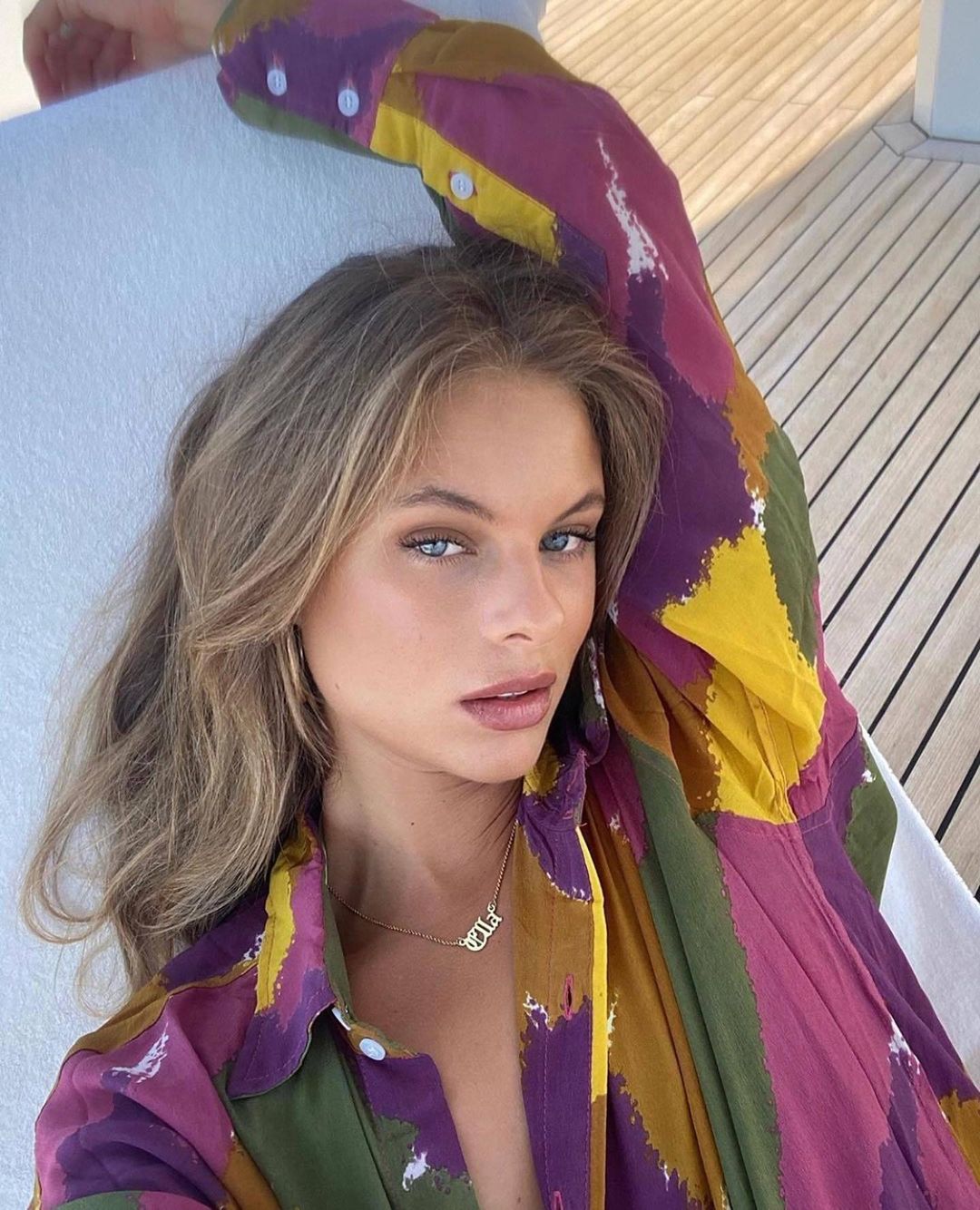 Bamba Titan Shirt Dress Dry Brush Print Size S/M for rent on The Volte - main image