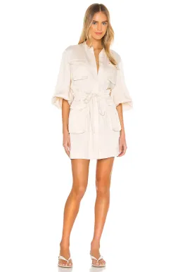 Shona Joy Ellington Balloon Sleeve Mini Dress Ecru Size 8 for rent on The Volte - image 1