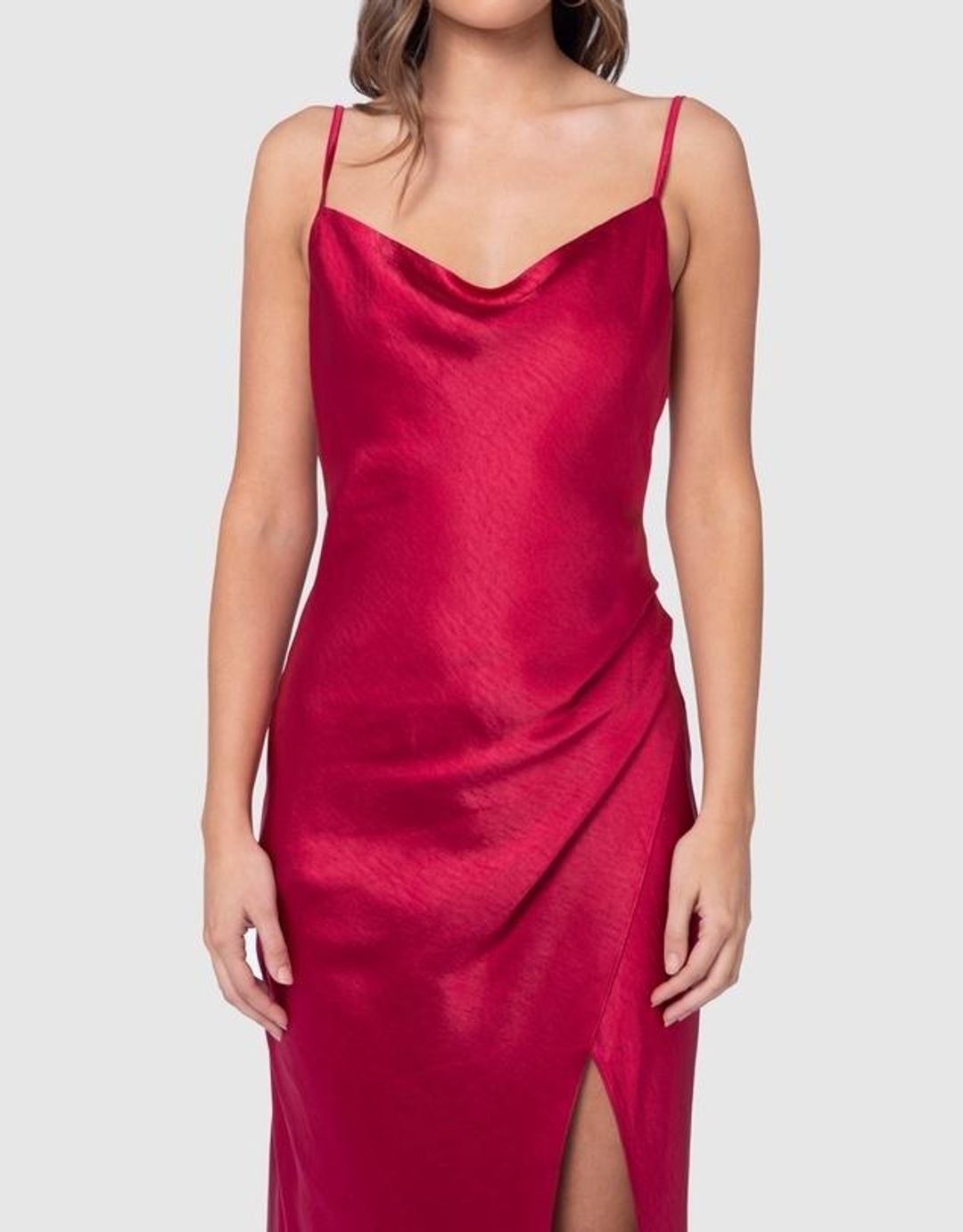 PILGRIM AURORA SATIN DRESS (CERISE) - SIZE 6 for rent on The Volte - main image