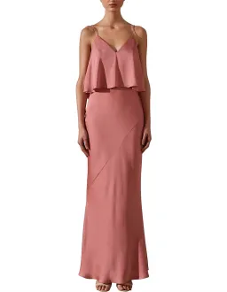 Shona Joy Luxe Bias Frill Slip Dress in Rose Pink Size 8 for rent on The Volte - image 1