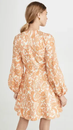 Zimmermann Peggy Scallop Short Dress Orange Paisley Size 8 for rent on The Volte - image 3