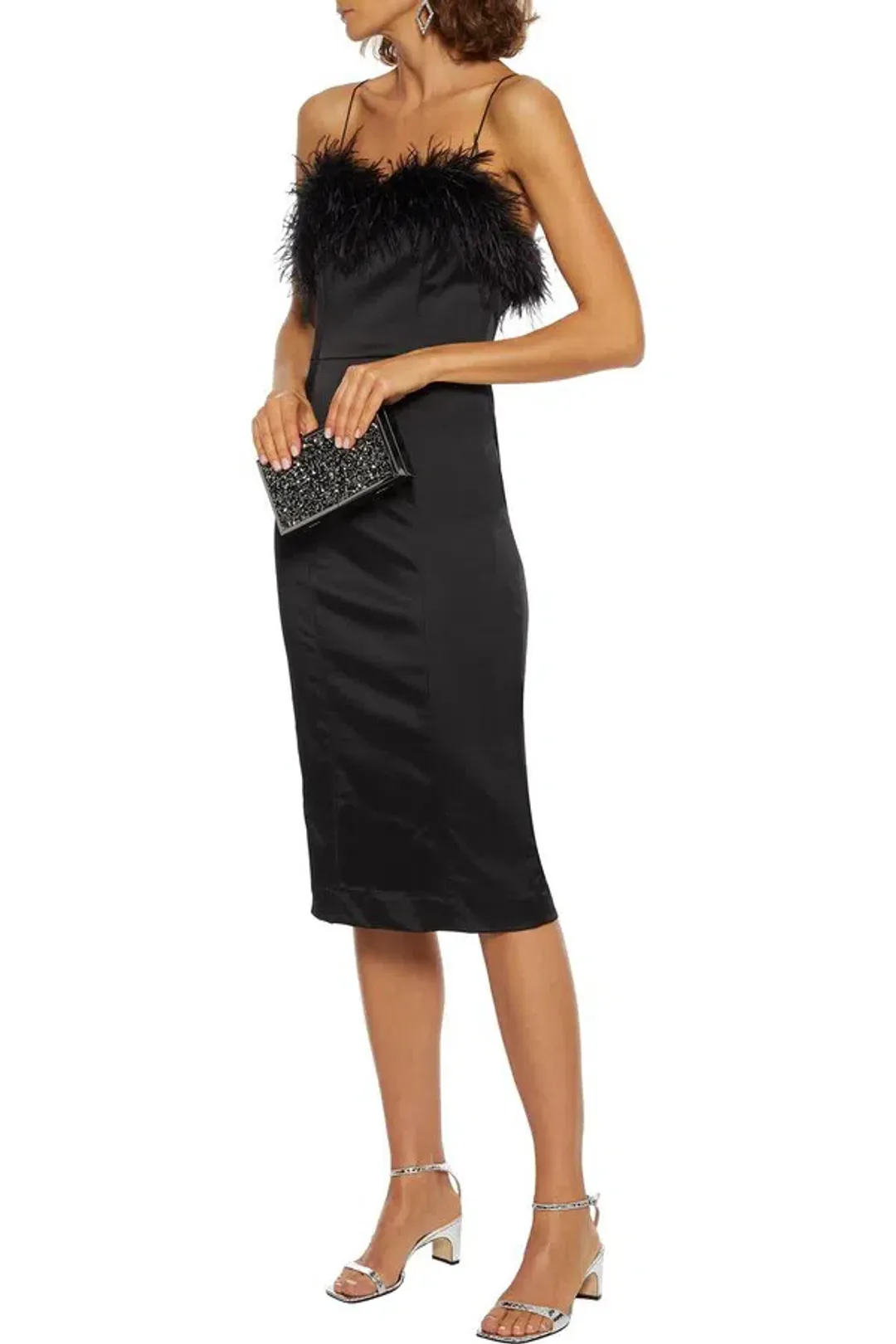 Veronica Beard Strapless Feather Dress Black Size 12  for rent on The Volte - main image