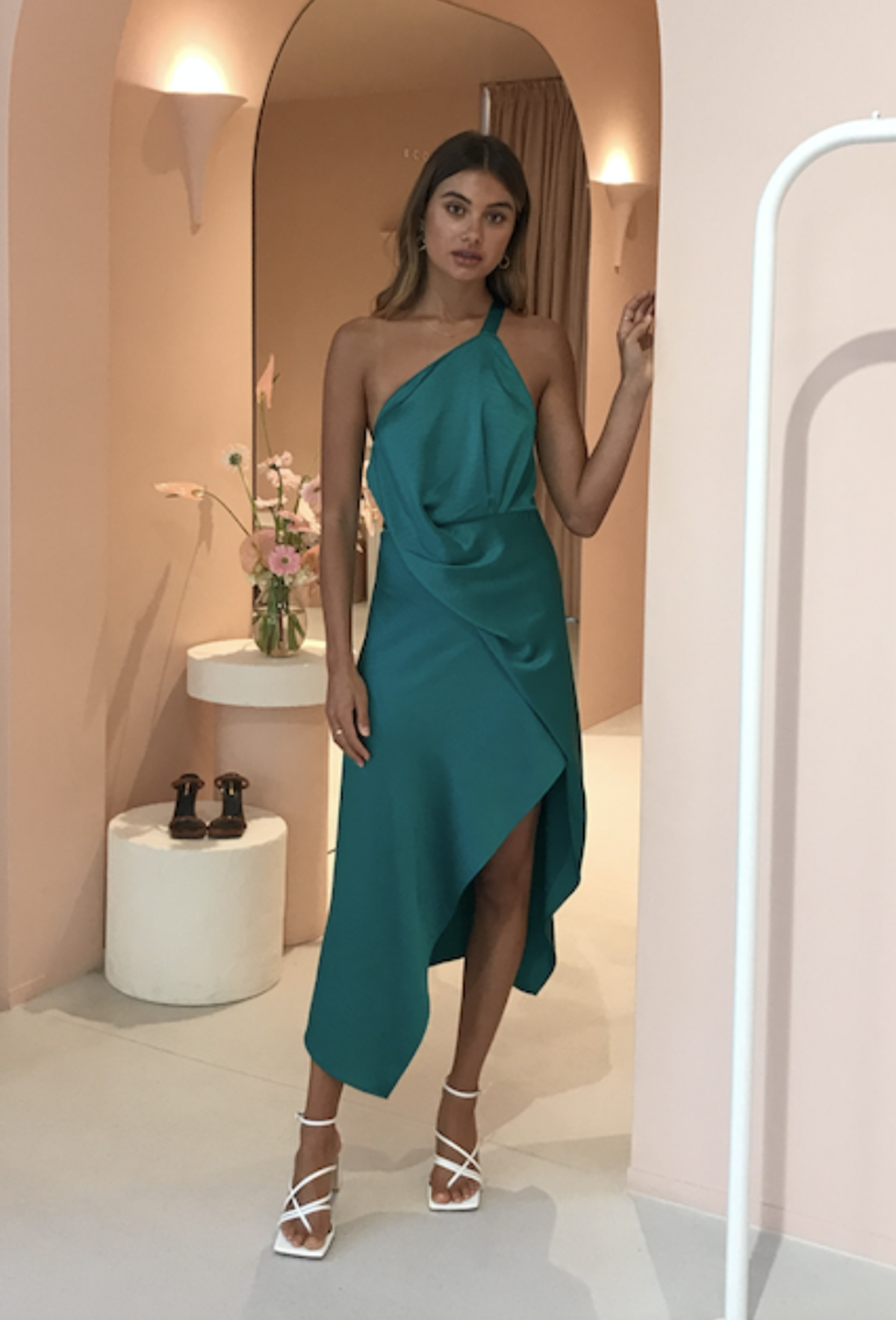 One Fell Swoop Harlequin Dress in Jade  for rent on The Volte - main image