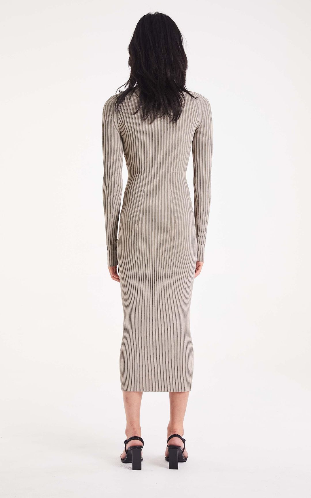 Dion Lee Stripe Rib Twist Dress Slate Green size 6 for rent on The Volte - main image
