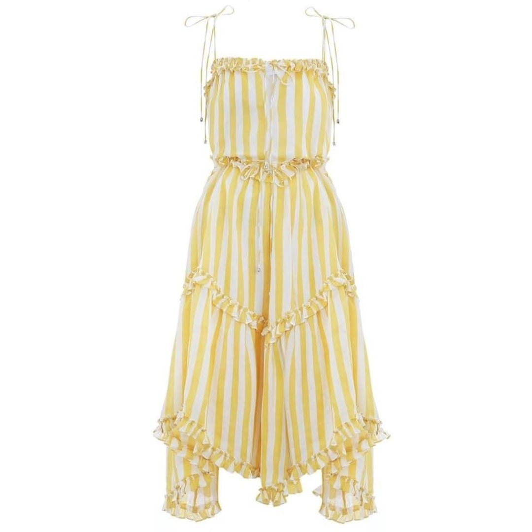 Zimmermann Lumino Floating Stripe Dress Yellow Size 2 / Au 12 for rent on The Volte - main image