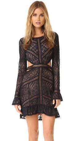 For Love And Lemons Emerie Cut Out Dress Black Lace Sz 10 for rent on The Volte - image 3