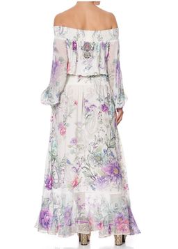 Camilla Off Shoulder Shirred Dress Forever Far Print Size 2 for rent on The Volte - image 2