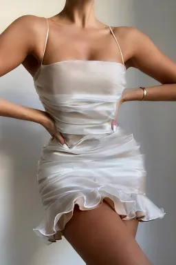 Love Nookie Liya Frill Mini Dress White Size 8 for rent on The Volte - image 2