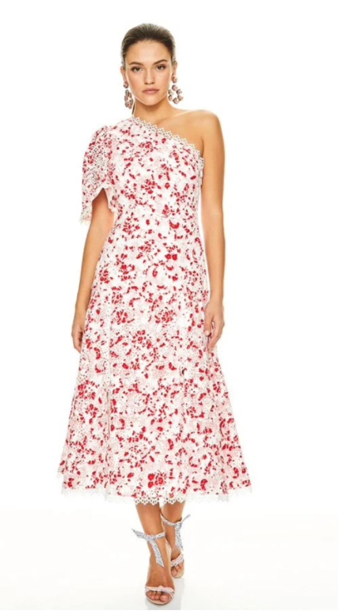 TALULAH DANCE & ROMANCE MIDI DRESS - RED DAISY PRINT for rent on The Volte - main image