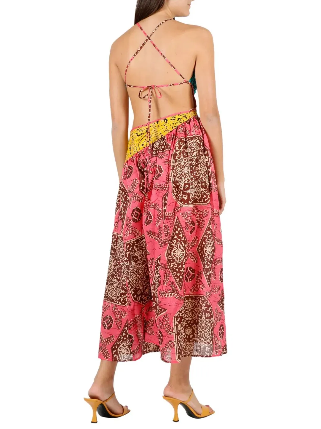 Zimmermann Lulu Asymmetric Ruched Dress Print Size 8 for rent on The Volte - main image